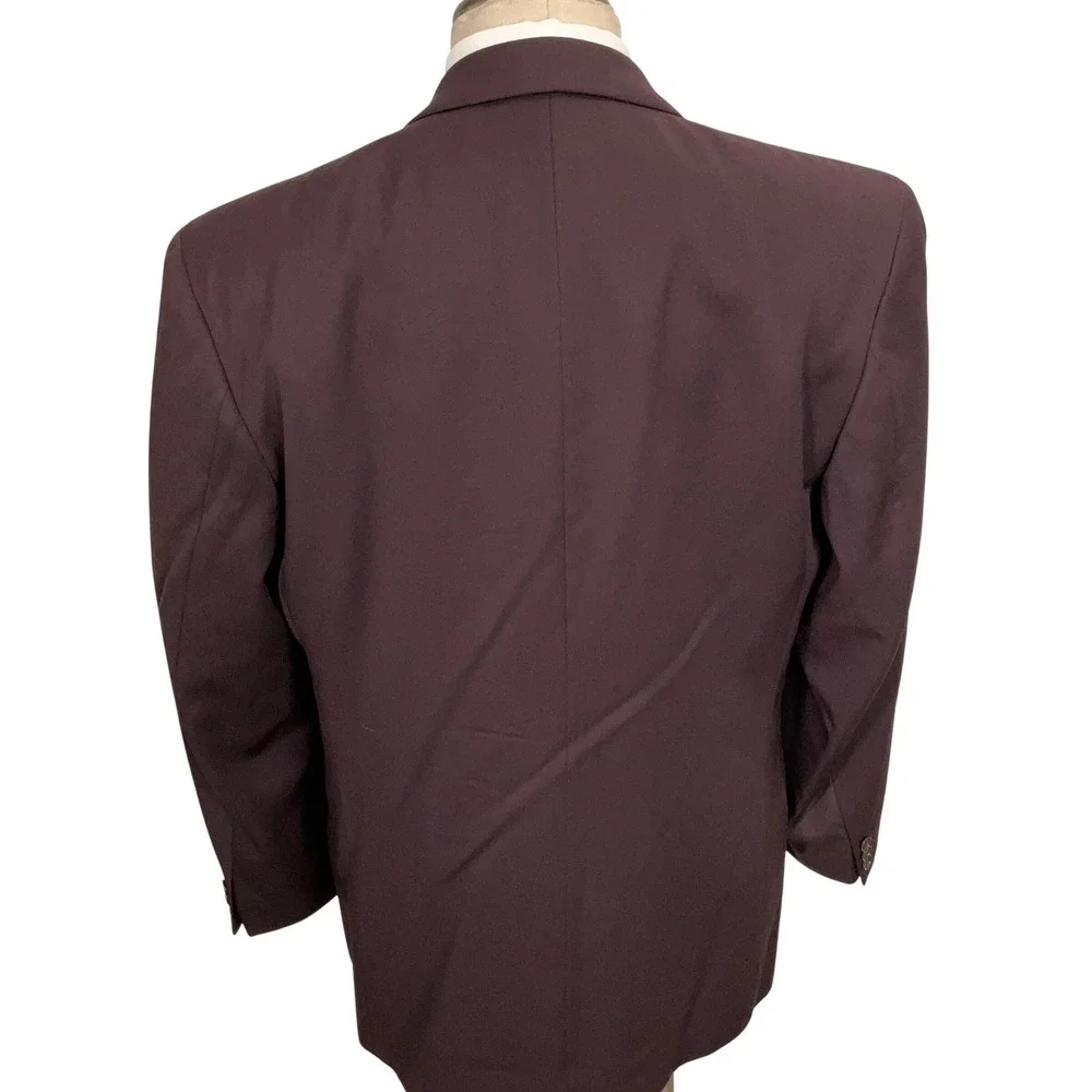 Diamond Company Blazer Mens 42R Eggplant Double Breasted Corporate Executive VTG